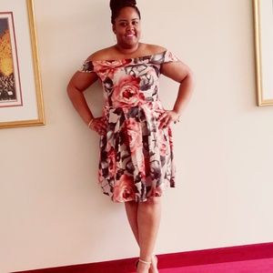 Off Shoulder Floral Dress